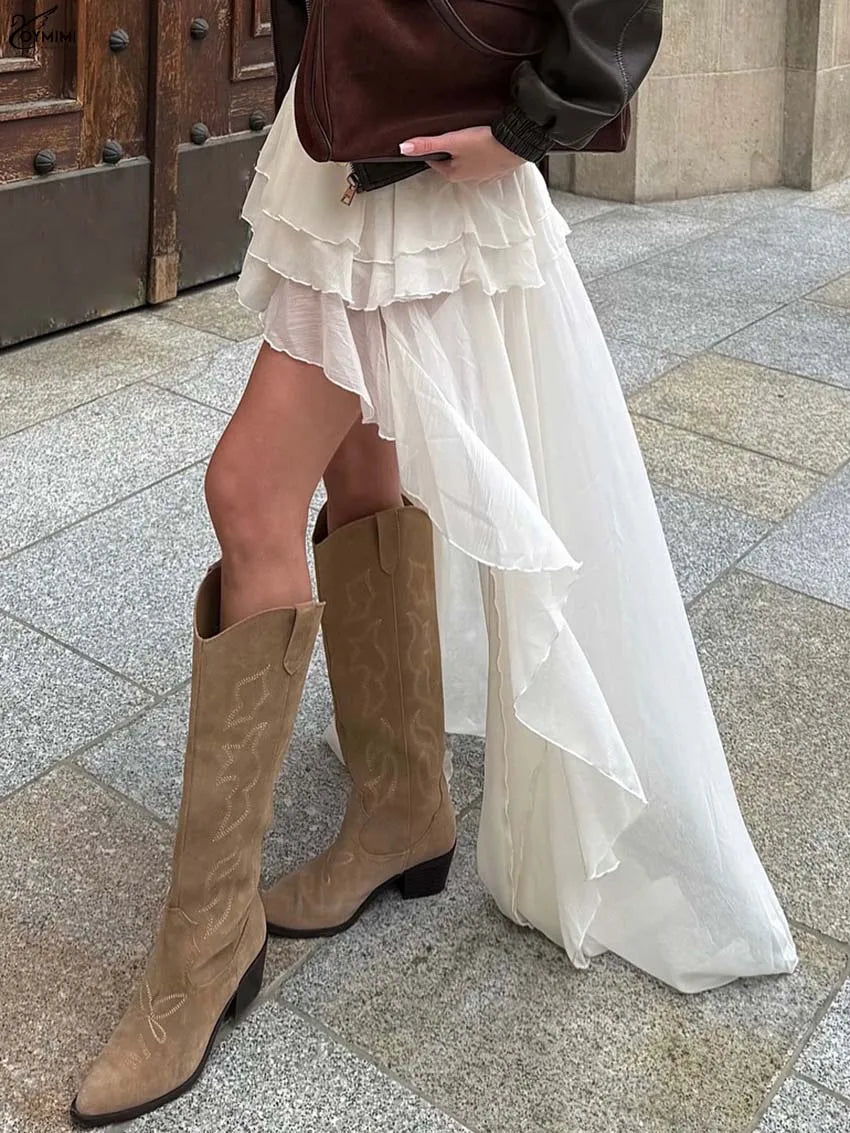 Elegant Thin Pleated Floor-Length Skirt