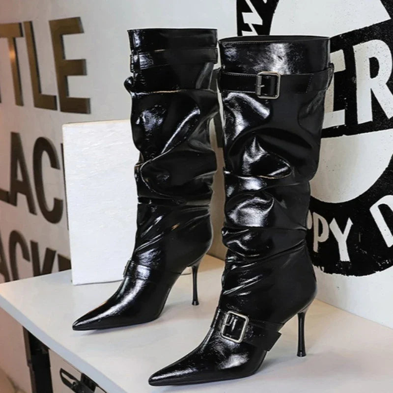 She Kept Crown Knee-High Boots