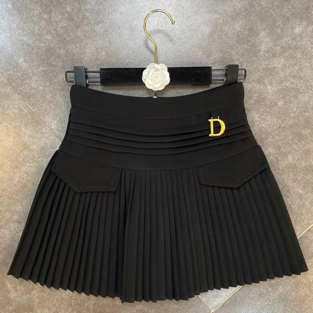 Flowy Pleated Ruffle Mini Skirt