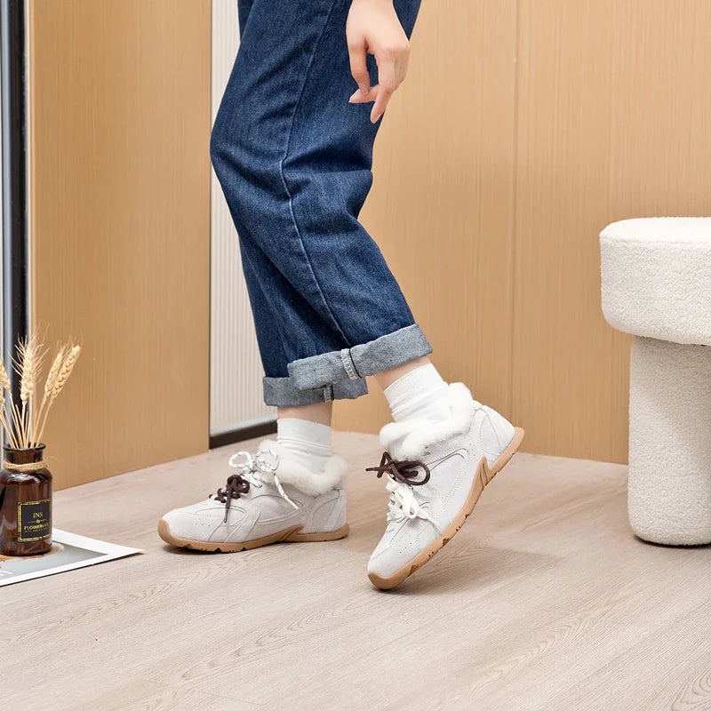 Winter Velvet Fur Flat Sneakers