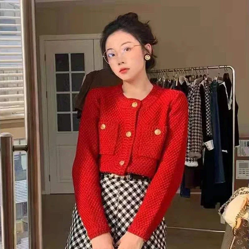 Gold Buttons Knitwear Cardigan