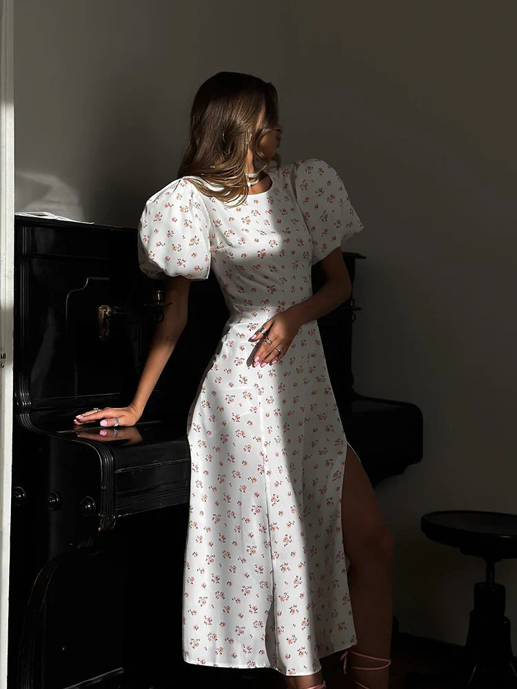 The Soft Divide Midi Dress