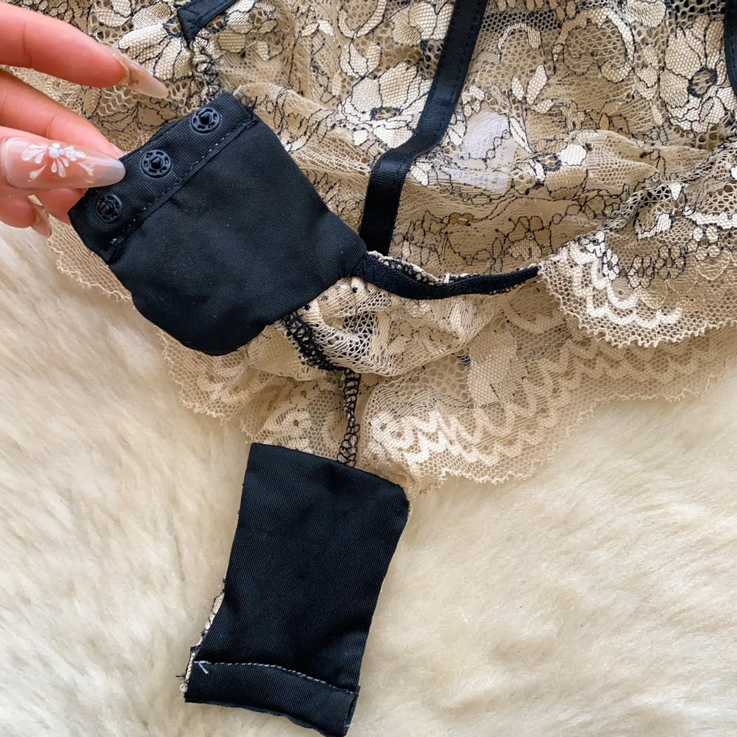 Floral Embroidery Hollow-Out Teddies