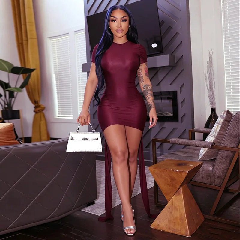 Sexy Hollow Out Ruched Mini Dress