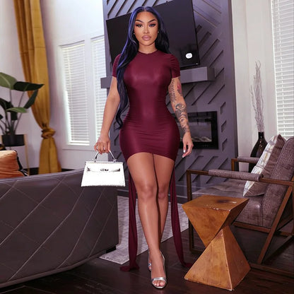 Sexy Hollow Out Ruched Mini Dress