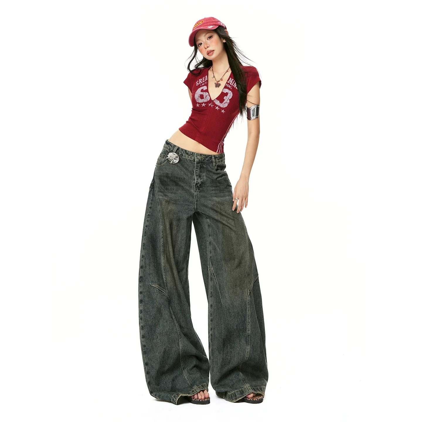 Wide Leg Loose Fit Denim Jeans