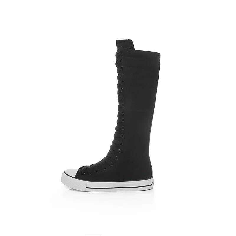 With A Single Step Knee-High Boots