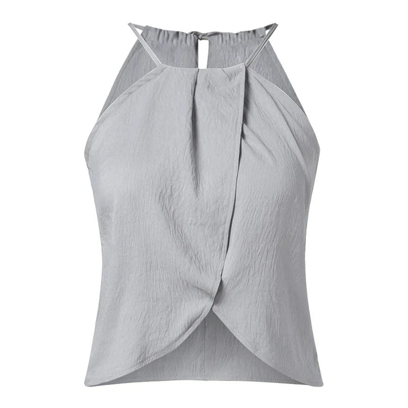 Chic Sleeveless Halter Pants Set