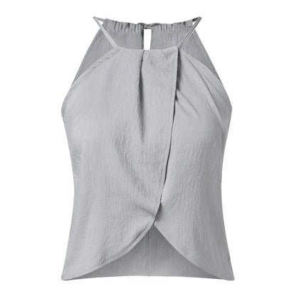 Chic Sleeveless Halter Pants Set