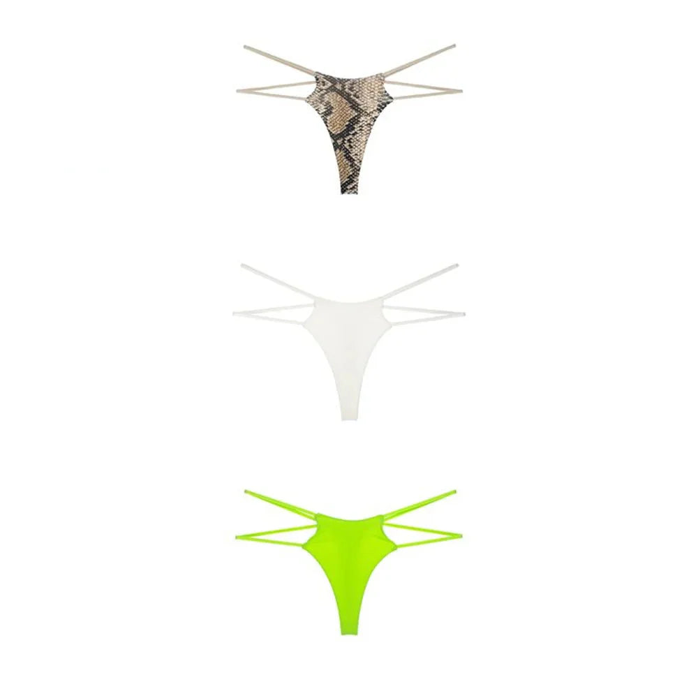 Sexy Double Straps 3Pcs Thongs