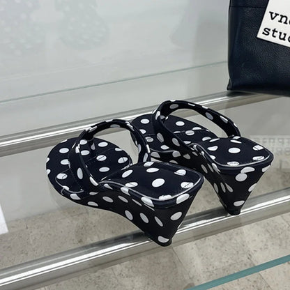 Polka Dot Wedges Heels Sandals