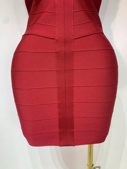 Deep V-neck Bodycon Mini Dress