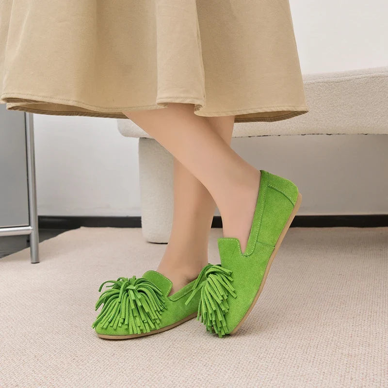 Tassels Round Toe Flat Loafers