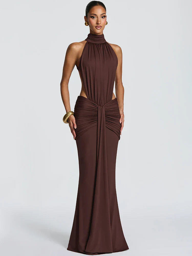 Backless Elegant Off-Shoulder Long Dress