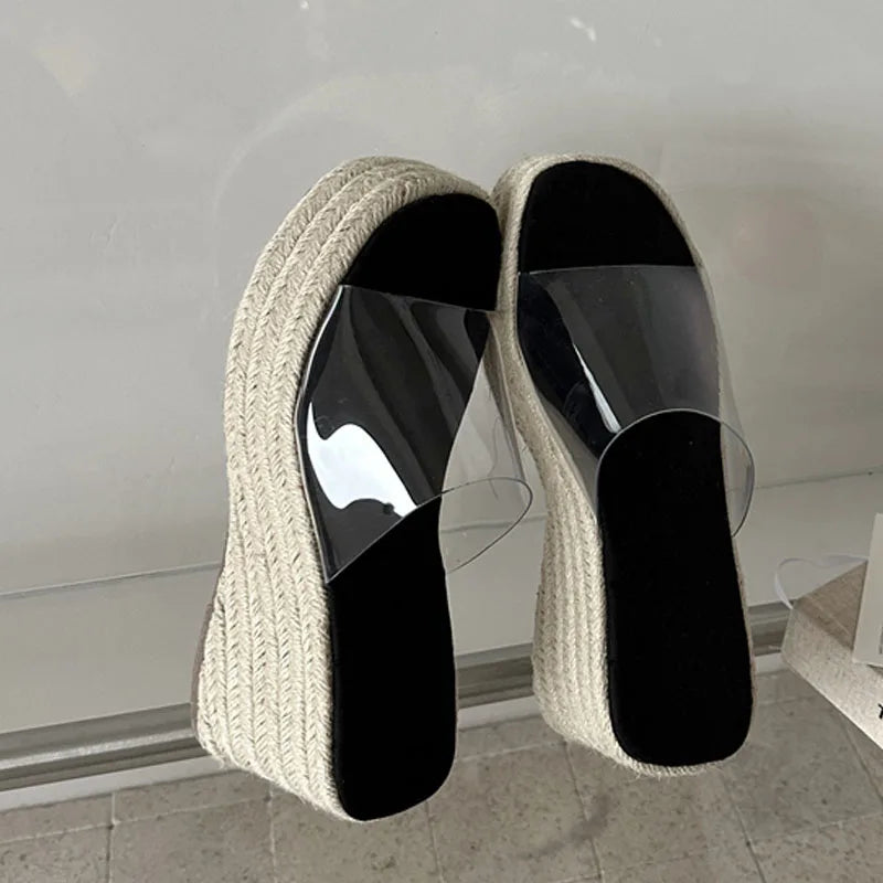 Transparent Polka Dot Wedges Sandals