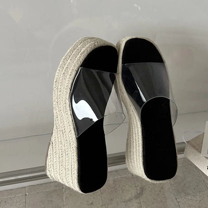 Transparent Polka Dot Wedges Sandals