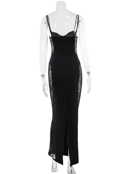 Elegant Lace Patchwork Maxi Dress