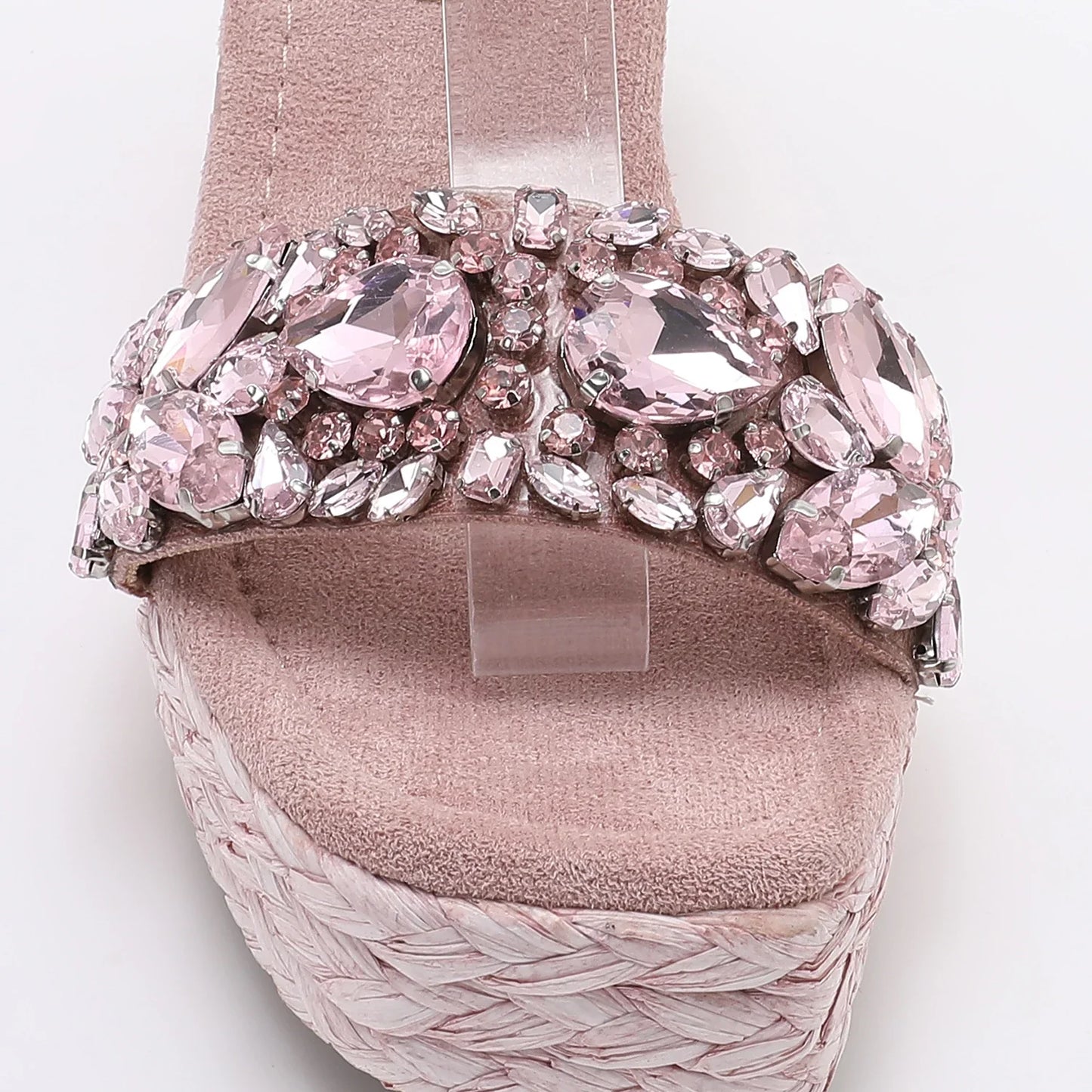 Rhinstones Velvet High Wedges Sandals