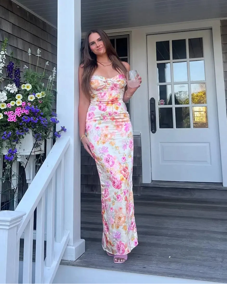 Burning Flower Midi Dress