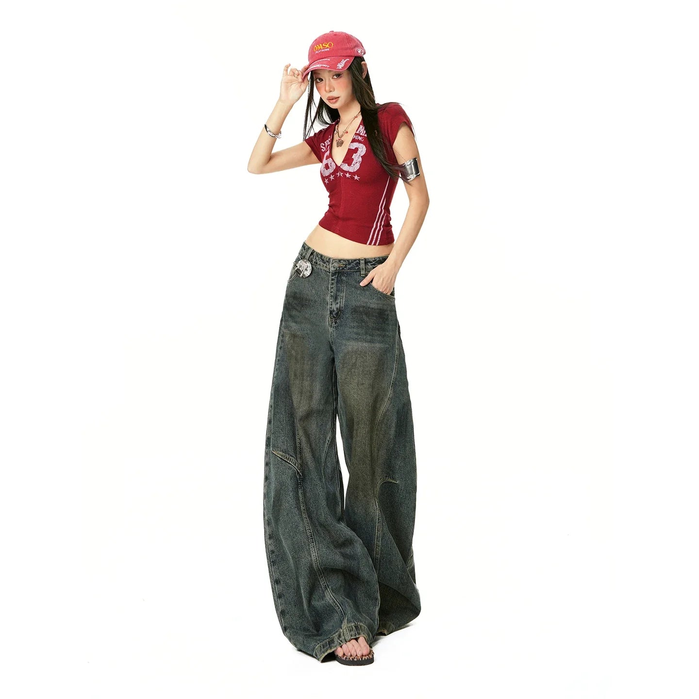 Wide Leg Loose Fit Denim Jeans