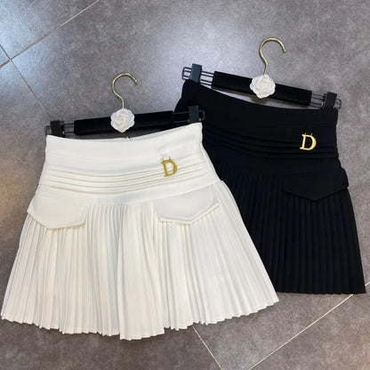 Flowy Pleated Ruffle Mini Skirt
