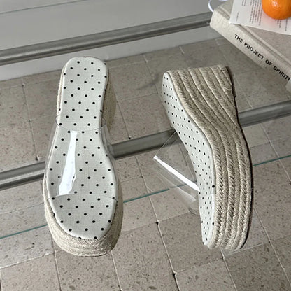 Transparent Polka Dot Wedges Sandals