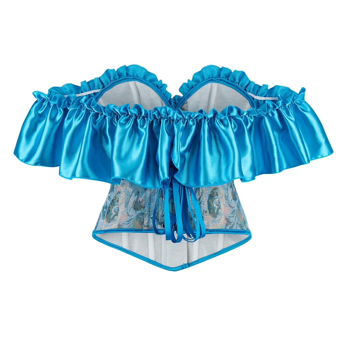 Vintage Jacquard Ruffles Bustier