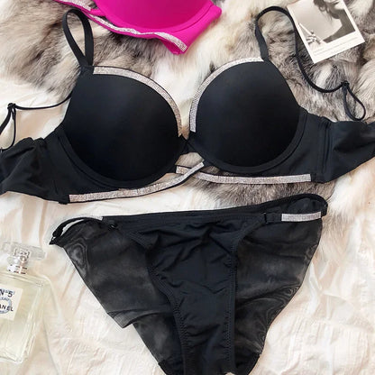 Alluring Classic Rhinestone Bra Set