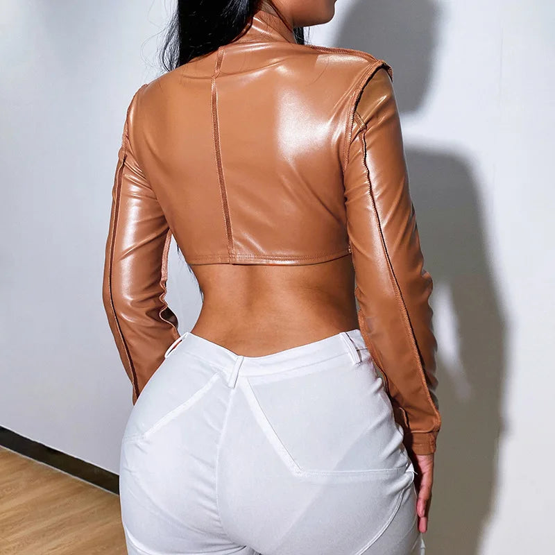 Urban Edge Faux Leather Crop Jacket