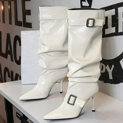 She Kept Crown Knee-High Boots