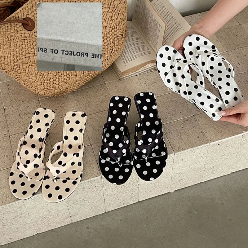 Polka Dot Wedges Heels Sandals