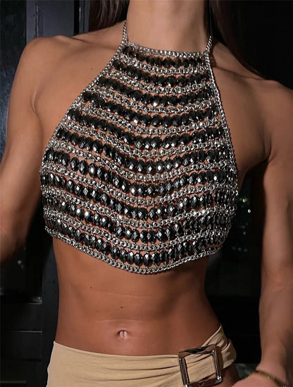 Metal Chain Rhinestone Body Jewelry