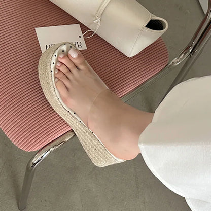 Transparent Polka Dot Wedges Sandals