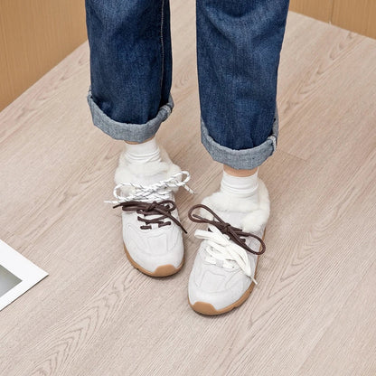 Winter Velvet Fur Flat Sneakers