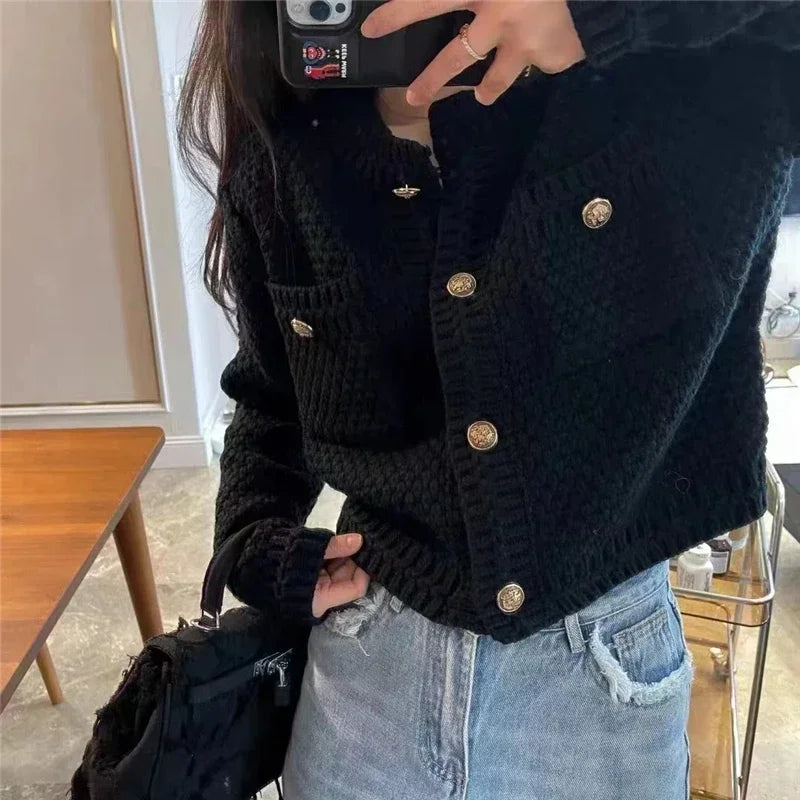 Gold Buttons Knitwear Cardigan