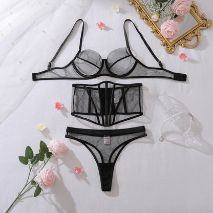 Black Fishbone Corset Lingerie