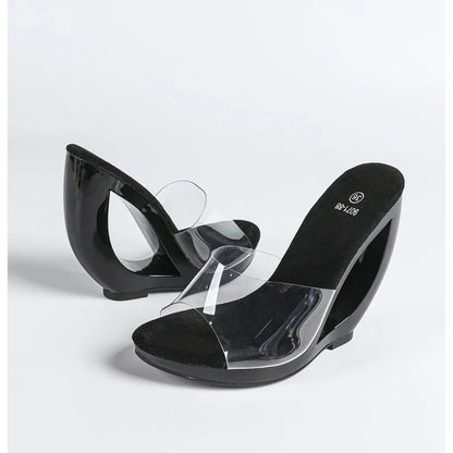 Transparent Open Toe Hollow Heels Sandals