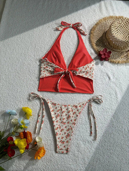 Halter Neck Wire-Free Two Piece Bikini