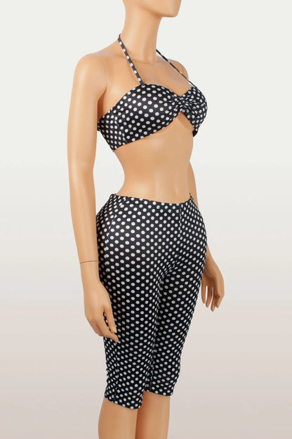 Polka Dot Print Shorts Set