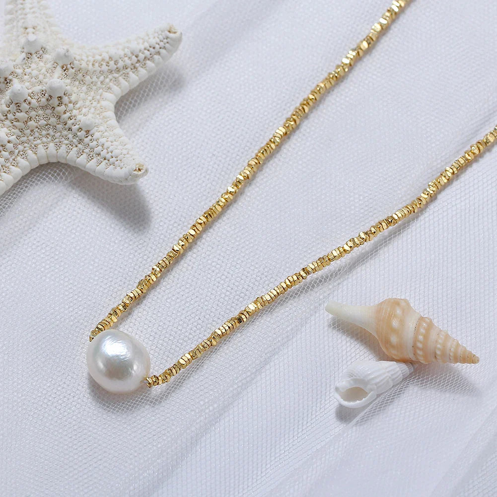 Still Falling Up Pearl Necklace Set
