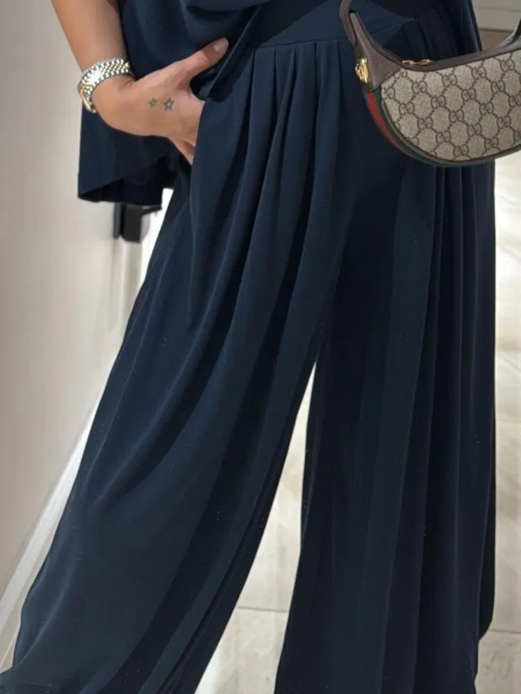Casual Short-Sleeved Tee Pants Set