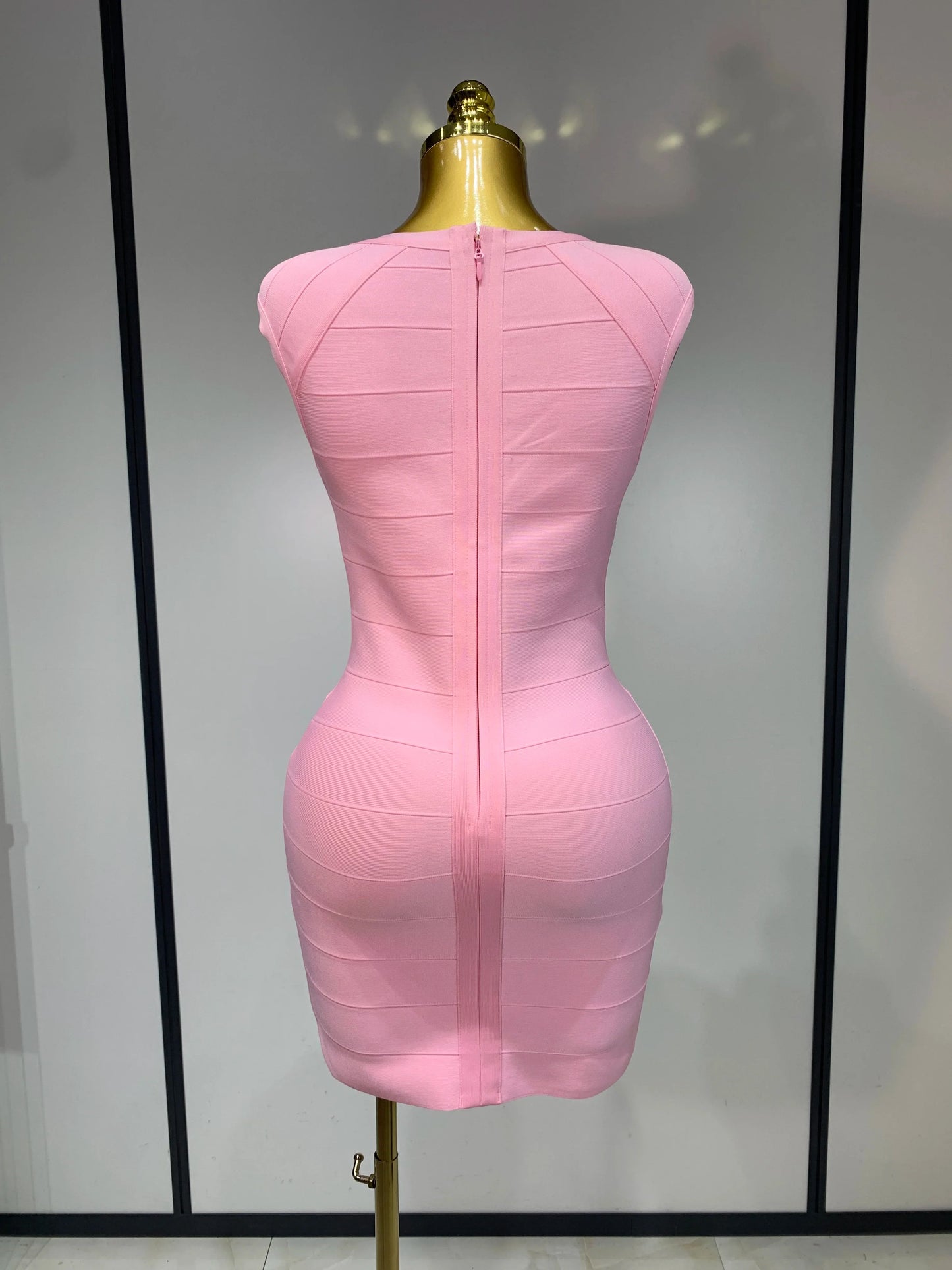 Deep V-neck Bodycon Mini Dress