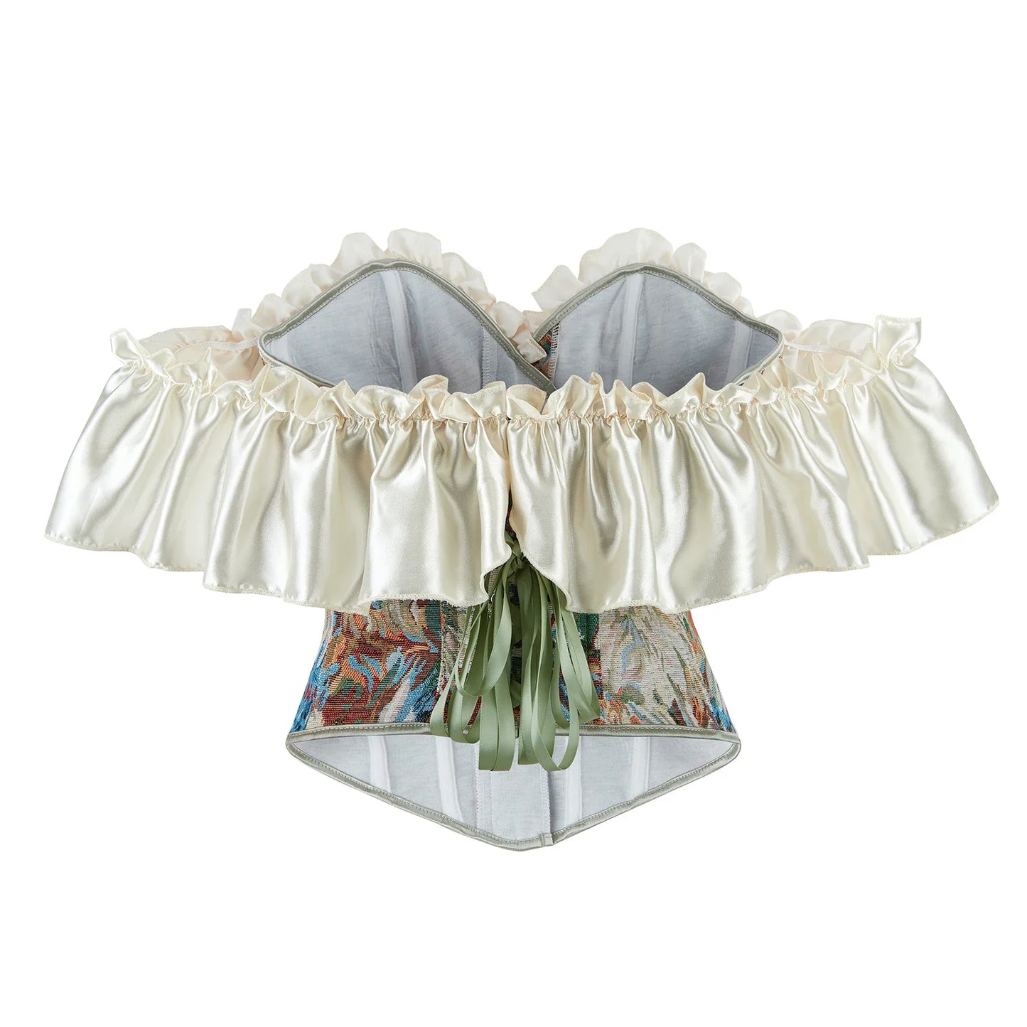 Vintage Jacquard Ruffles Bustier