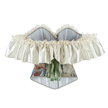 Vintage Jacquard Ruffles Bustier