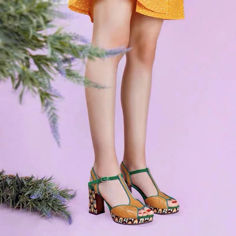 Platform Square Thick Heels Sandals