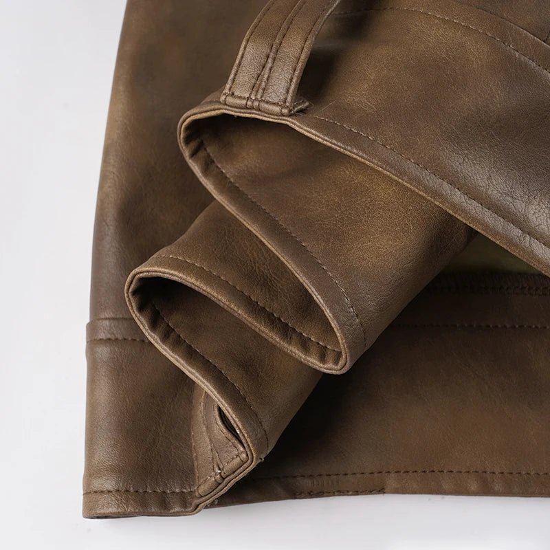 Slim-Cut Faux Leather Shorts