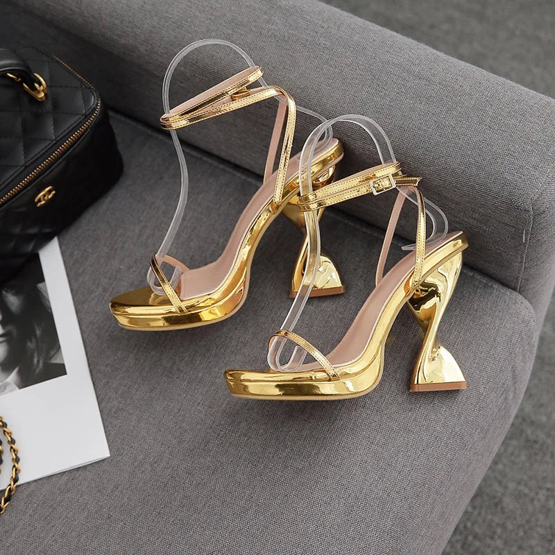 Blue Velvet Heels Sandals