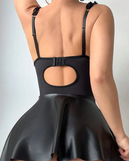 Leather Lace-Up Dress Lingerie