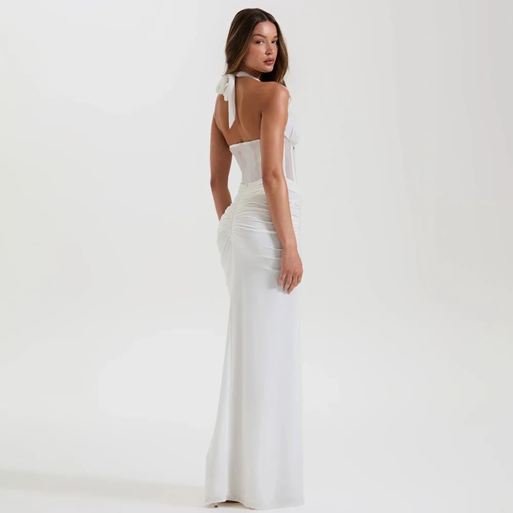 Elegant Backless Curvy Maxi Dress