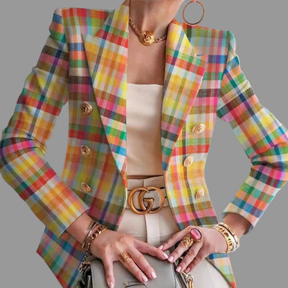 Multicolor Plaid Tailored Blazer